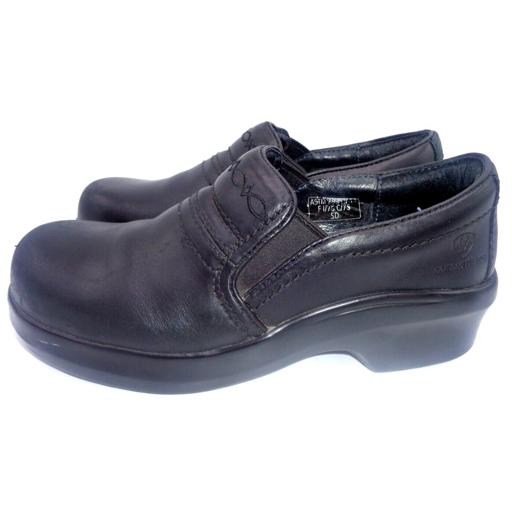 Ariat Expert SD Safety Work Clogs 8C Womens Black Composite Toe Shoes